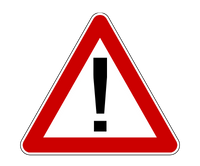 Exclamation highway road sign