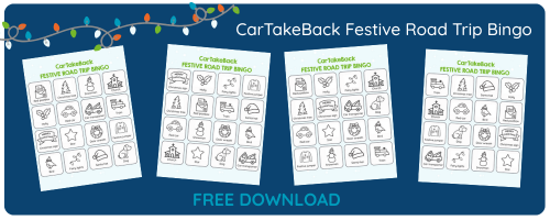 Graphic of our CarTakeBack festive road trip Bingo cards