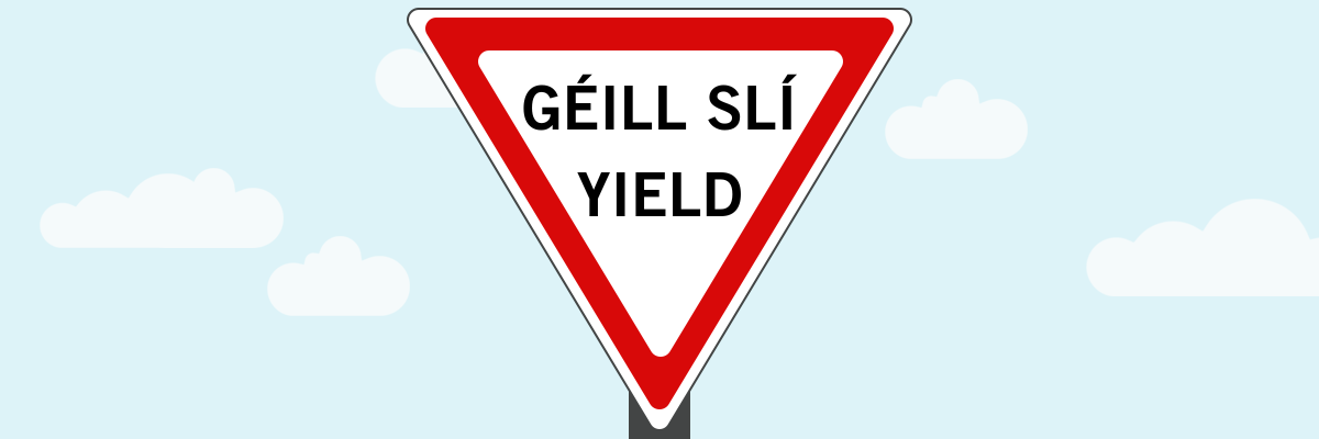 Yield road sign