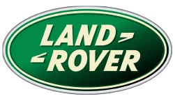 Green and beige Land Rover logo